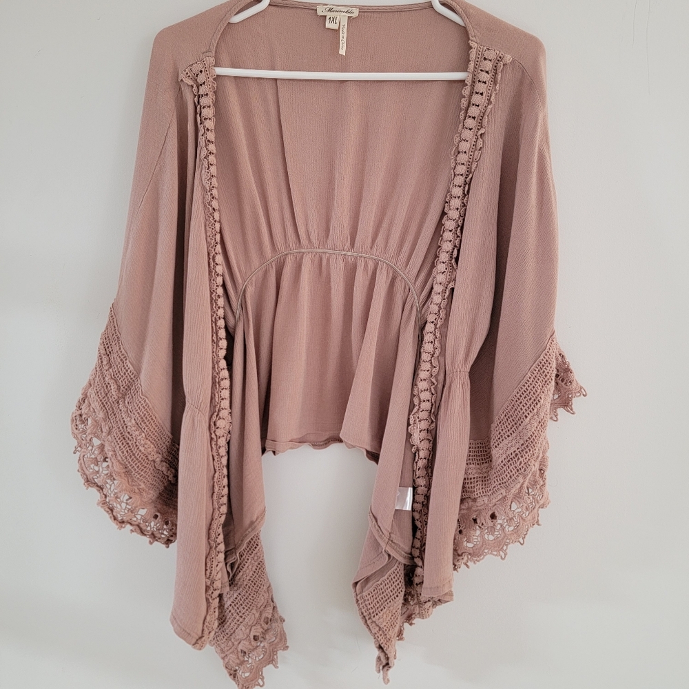 Marineblu Boho Soft Pink Knit Cardigan 1XL